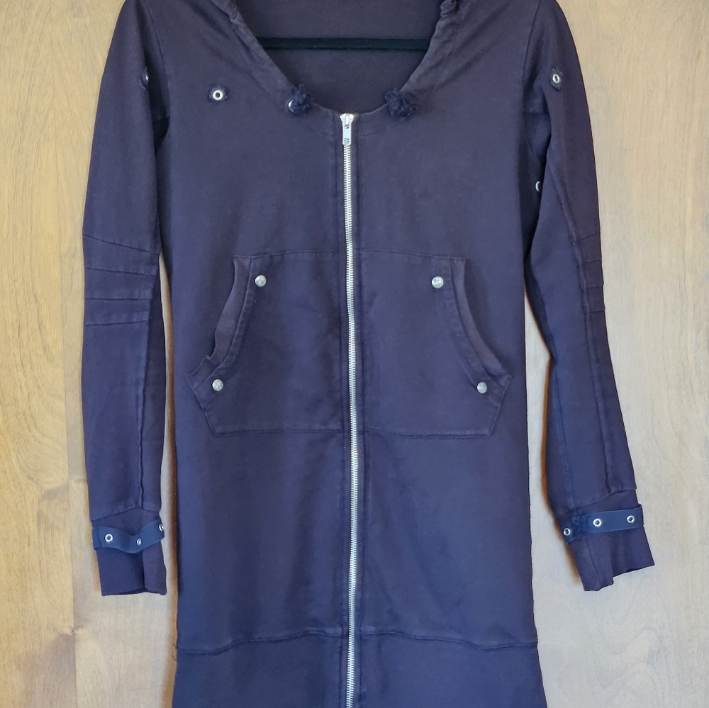 Vintage Hot Topic Hooded Sweater Gothic Steampunk Zip Up Grommets Women's Medium
